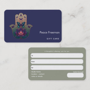 Tarjeta De Visita Transformación Sagrada   Diseño de Mano Hamsa