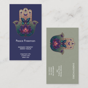 Tarjeta De Visita Transformación Sagrada   Diseño de Mano Hamsa