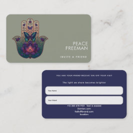 Tarjeta De Visita Transformación Sagrada | Diseño de Mano Hamsa