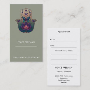 Tarjeta De Visita Transformación Sagrada   Diseño de Mano Hamsa