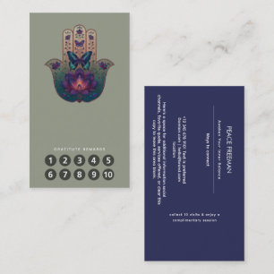 Tarjeta De Visita Transformación Sagrada   Diseño de Mano Hamsa