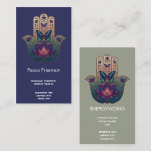 Tarjeta De Visita Transformación Sagrada Diseño de Mano Hamsa