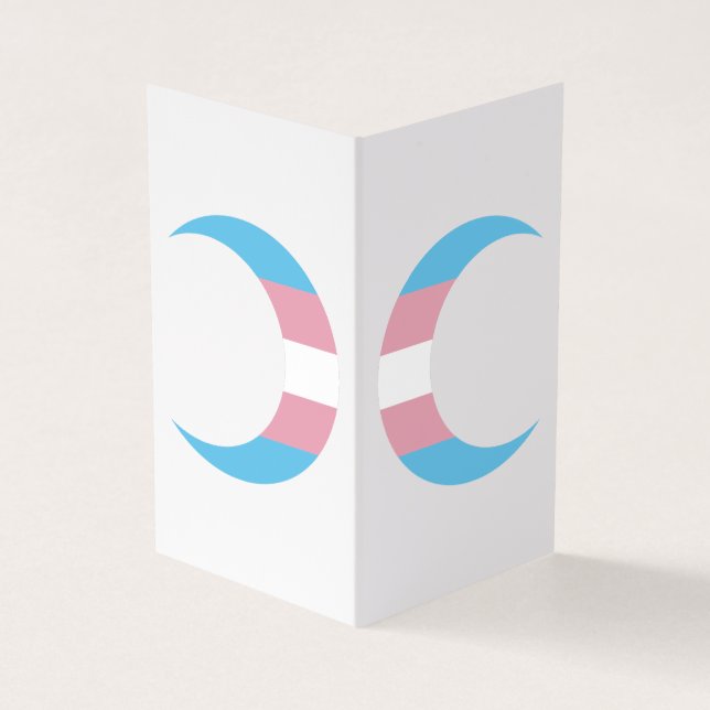 Tarjeta De Visita Transgender Pride Crescent Moons Greeting Card (Exterior)