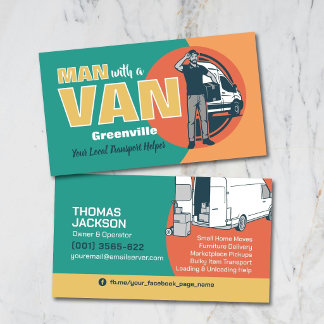 Tarjeta De Visita Transport Services - Man with a Van