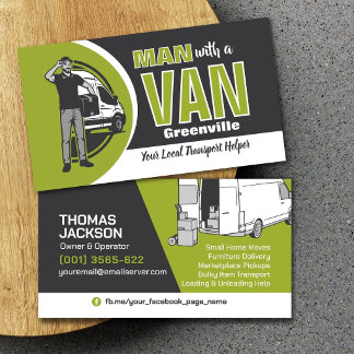 Tarjeta De Visita Transport Services - Man with a Van