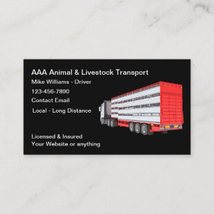 Tarjeta De Visita Transporte Animal Y Ganadero