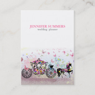 Tarjeta De Visita Transporte boda Con Flores Y Caballo