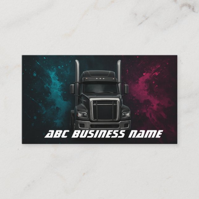 Tarjeta De Visita Transporte de camiones de carga pesada (Anverso)