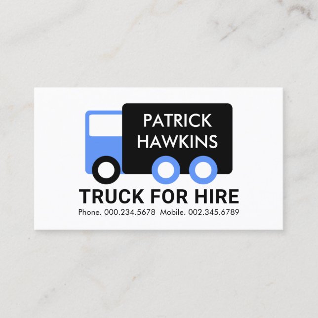 Tarjeta De Visita Transporte de camiones simples (Anverso)