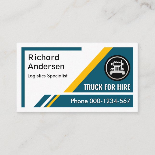 Tarjeta De Visita Transporte de capas de trapecio azul (Anverso)