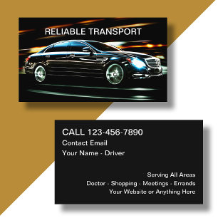 Tarjeta De Visita Transporte de conductor de taxi o Uber de Classy