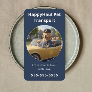 Tarjeta De Visita Transporte de Recogida y Entrega de Mascotas Taxi