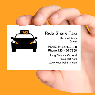 Tarjeta De Visita Transporte de taxi compartido