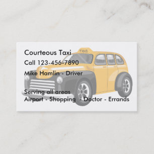 Tarjeta De Visita Transporte del taxi