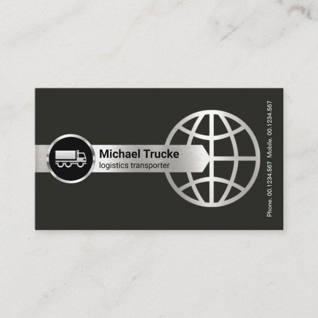 Tarjeta De Visita Transporte Logístico de Fronteras Globales de Punt (Anverso)