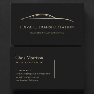Tarjeta De Visita Transporte Privado Negro y Dorado
