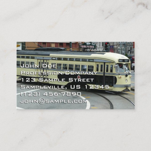 Tarjeta De Visita Tranvía por cable de San Francisco (Anverso)