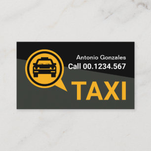 Tarjeta De Visita Trapecio Gris Negro Taxi Amarillo