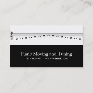 Tarjeta De Visita Traslado y Afinación de Pianos Movers Reparación d