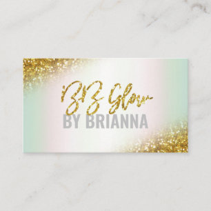 Tarjeta De Visita Tratamiento de brillo de Purpurina dorado holográ