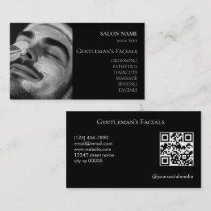 Tarjeta De Visita Tratamientos faciales de cuidado de la piel para h