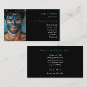 Tarjeta De Visita Tratamientos faciales de cuidado de la piel para h