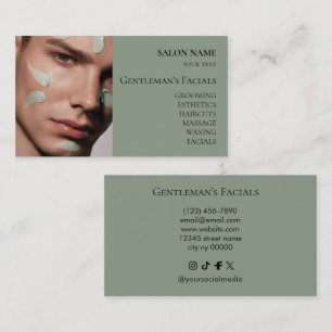 Tarjeta De Visita Tratamientos faciales de cuidado de la piel para h