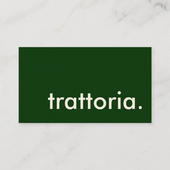 Tarjeta De Visita trattoria. (Anverso)