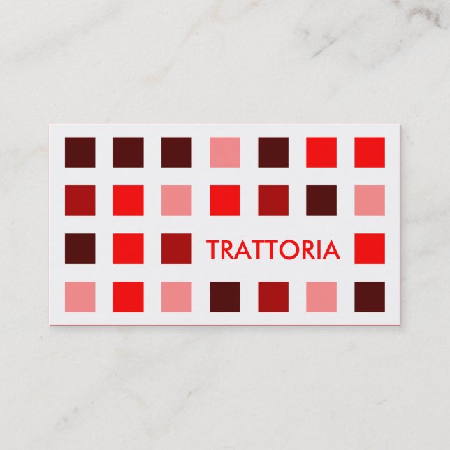 Tarjeta De Visita TRATTORIA (mod cuadrados) (Anverso)
