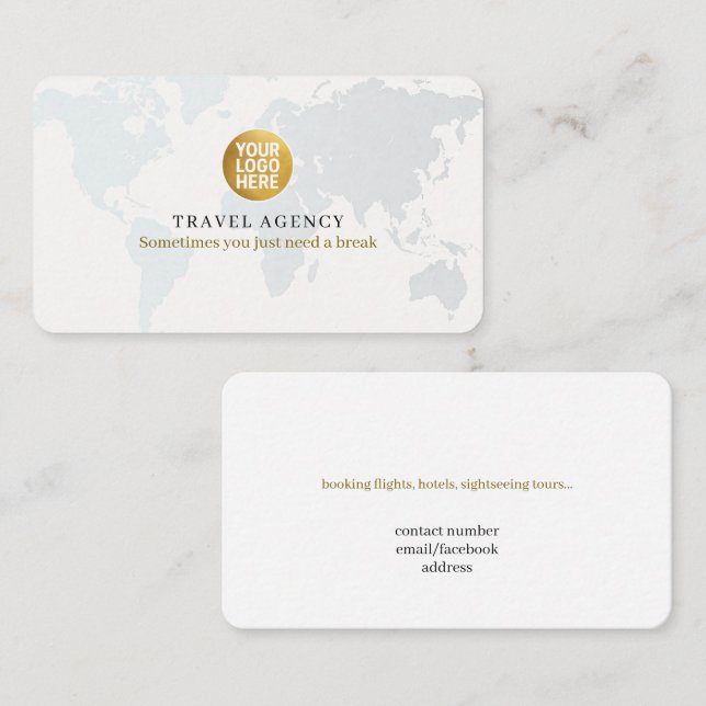 Tarjeta De Visita Travel Agency Company Logo (Anverso / Reverso)