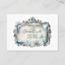 Tarjeta De Visita Trayectoria de plata vintage NOMBRE de negocio Orn