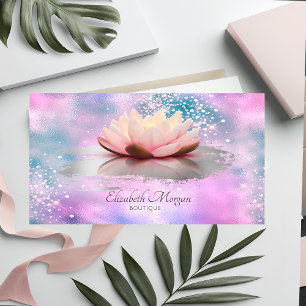 Tarjeta De Visita Trazo de pincel Lotus moderno holográfico genial