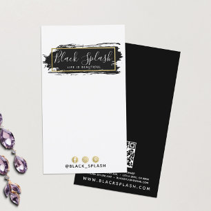 Tarjeta De Visita Trazo de pintura de oro y negro para joyas de gana