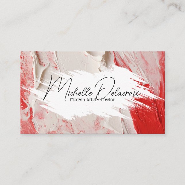 Tarjeta De Visita Trazo de pintura y textura | Artista creativo (Anverso)