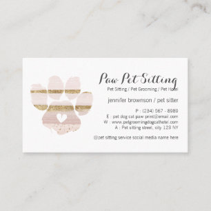 Tarjeta De Visita Trazos de acuarela rosa cuidadora de mascotas aseo
