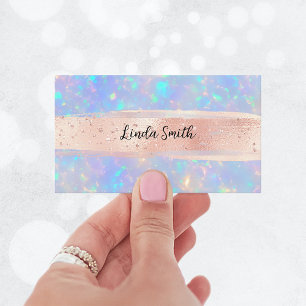 Tarjeta De Visita Trazos de Pincel de Blush Aqua Ópalo Caracol