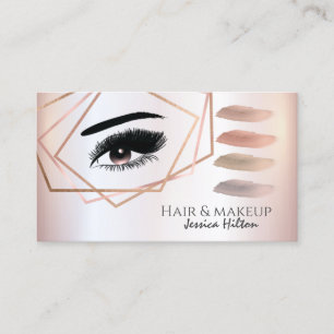 Tarjeta De Visita trazos de pincel de ojos para maquillaje geométric