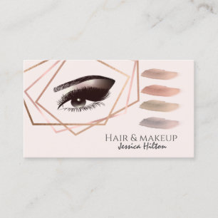 Tarjeta De Visita trazos de pincel de ojos para maquillaje geométric