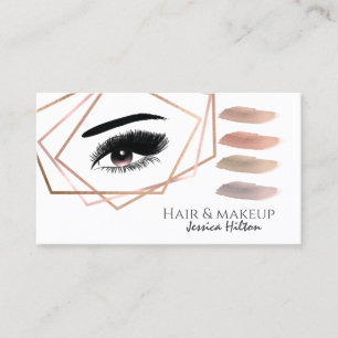 Tarjeta De Visita trazos de pincel de ojos para maquillaje geométric