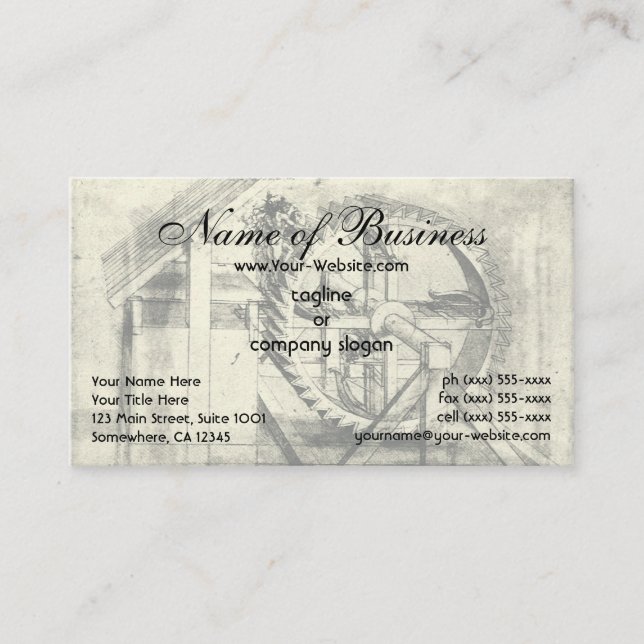 Tarjeta De Visita Treadmill Powered Crossbow por Leonardo da Vinci (Anverso)