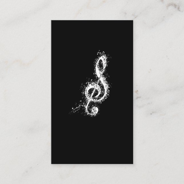 Tarjeta De Visita Treble Clef Art Musical Notes Música Orquesta (Anverso)