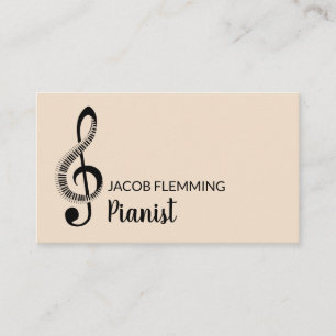 Tarjeta De Visita Treble Clef, tecnólogo profesional, pianista