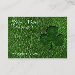 Tarjeta De Visita Trébol del irlandés de la Cuero-Mirada