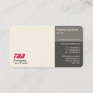 Tarjeta De Visita Trece - Blanco con tonos grises (crema)