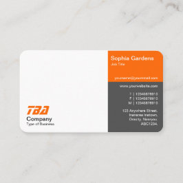 Tarjeta De Visita Trece - Blanco, Naranja y Gris (Oro)