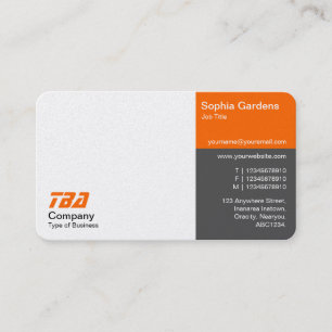 Tarjeta De Visita Trece - Blanco, Naranja y Gris (Oro)