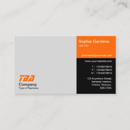 Tarjeta De Visita Trece - Gris Lt, Naranja y Negro