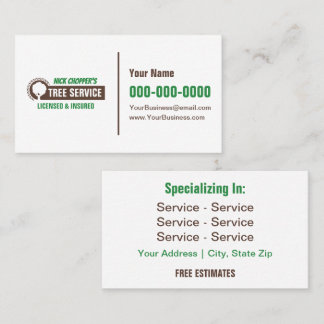 Tarjeta De Visita Tree Service Business Card