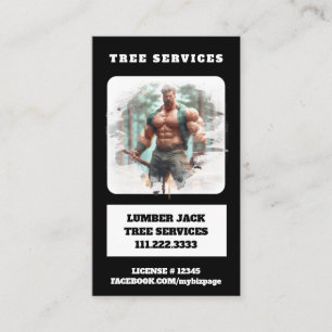 Tarjeta De Visita *~* Tree Services Lumber Jack Tree Man QR