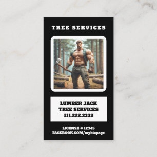 Tarjeta De Visita *~* Tree Services Muscular Lumber Jack Tree QR